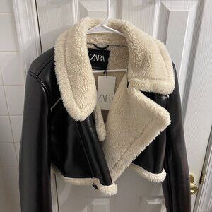 *NEW* ZARA NEW WOMAN DOUBLE-FACED CROPPED JACKET CHOCOLATE XXL